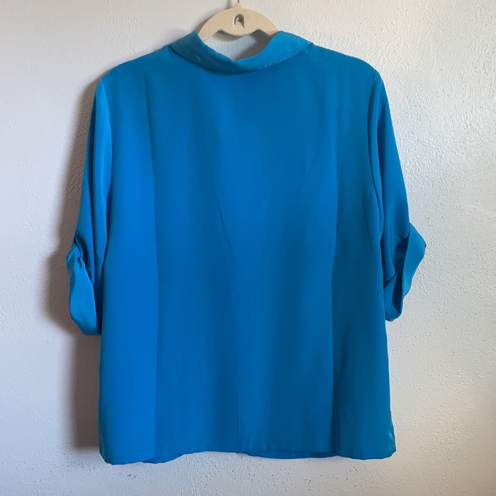 Blue Button Down Top - Picture 3 of 4